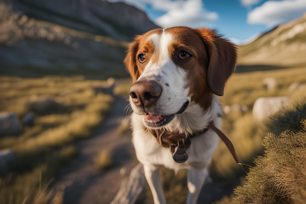 a realistic photo of a hunting dog in wyoming iphone magazine, highly detailed, high quality, taking a selfie, ultra realistic taking a selfie, 8k, hd, sharp focus 4k vray