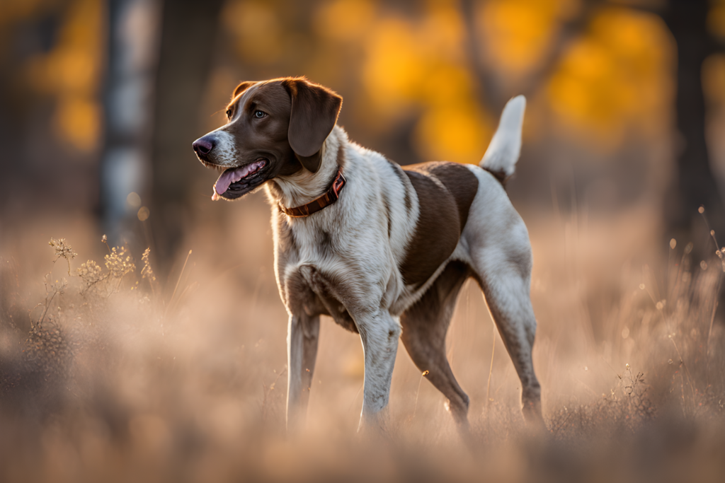a realistic photo of a hunting dog in wyoming ernst, photo, realism, very high detail,, photo, 35mm 5,10, very accurate5,105,10s, ultra detailed