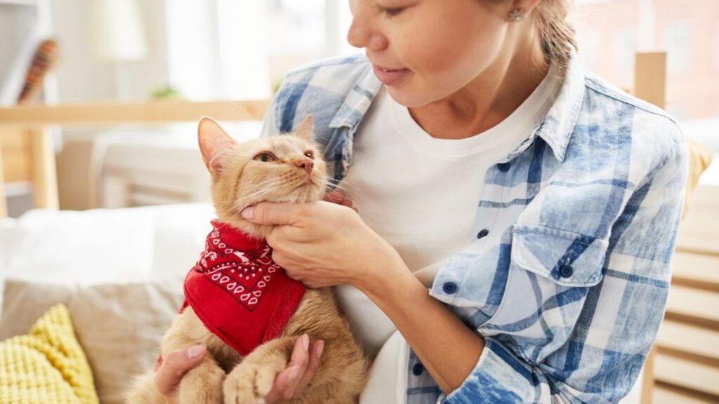 woman esa owner with cat